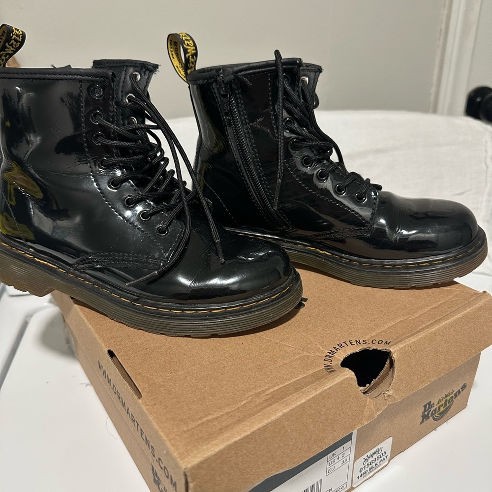Dr. Martens Shiny Black Lace-Up Boots